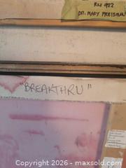 MaxSold Auction: Large "Breakthru" 1983 Acrylic Painting on Canvas Artist Signed Judy Singer 67 inches high - Brampton (Ontario, Canada) SELLER MANAGED Downsizing Online Auction - Lakecrest Trail