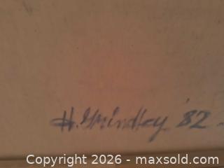 MaxSold Auction: Large Heather Grindley painting "Earth and Sky #2" 1982 - Brampton (Ontario, Canada) SELLER MANAGED Downsizing Online Auction - Lakecrest Trail