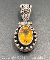 MaxSold Auction: 925 Sterling Silver Citrine Pendant 14.23g 1.5” - Esquimalt (British Columbia, Canada) PARTNER MANAGED Reseller Online Auction -  Lampson Street