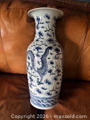 MaxSold Auction: Large Chinese Blue and White Dragon Vase - Esquimalt (British Columbia, Canada) PARTNER MANAGED Reseller Online Auction -  Lampson Street