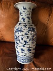 MaxSold Auction: Large Chinese Blue and White Dragon Vase - Esquimalt (British Columbia, Canada) PARTNER MANAGED Reseller Online Auction -  Lampson Street