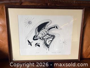 MaxSold Auction: “Leader" by Woodland Ojibwe artist Norman Knott - Esquimalt (British Columbia, Canada) PARTNER MANAGED Reseller Online Auction -  Lampson Street