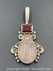 MaxSold Auction: Rose Quartz 925 Sterling Silver Pendant  - Esquimalt (British Columbia, Canada) PARTNER MANAGED Reseller Online Auction -  Lampson Street