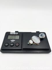 MaxSold Auction: Sterling Silver Agate Moonstone Shell and Topaz Pendant 22g 2.5” - Esquimalt (British Columbia, Canada) PARTNER MANAGED Reseller Online Auction -  Lampson Street