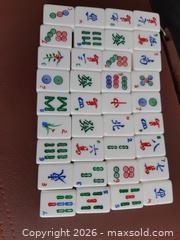 MaxSold Auction: VINTAGE MAHJONG SET IN CASE, NEVER USED, PIECES STIILL IN WRAPPING, 144 HAND PAINTED PIECES PLUS 4 BLANKS AND 6 DICE, CHIPS - Ottawa (Ontario, Canada) SELLER MANAGED Downsizing Online Auction - Maxime Street