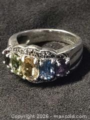 MaxSold Auction: 925 Silver Ring With Gems - Loyalist (Ontario, Canada) SELLER MANAGED Downsizing Online Auction - Somerset Drive