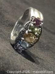 MaxSold Auction: 925 Silver Ring With Gems - Loyalist (Ontario, Canada) SELLER MANAGED Downsizing Online Auction - Somerset Drive