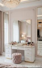 MaxSold Auction: 31.5'' Nuoro Elegant white frame mirror (New in the original sealed packaging) - Toronto (Ontario, Canada) SELLER MANAGED Reseller Online Auction - Magnetic Drive