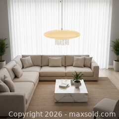 MaxSold Auction: Murano white Glass with crystals Light fixture (New in the original sealed packaging) - Toronto (Ontario, Canada) SELLER MANAGED Reseller Online Auction - Magnetic Drive