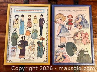 MaxSold Auction: Pair Framed Cut-out Doll Prints - Douglas (Massachusetts, USA) PARTNER MANAGED Estate Sale Online Auction - Southwest Main Street