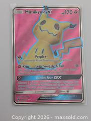 MaxSold Auction: 2018 Mimikyu GX Full Art #206 -Pokémon Card  - Langley (British Columbia, Canada) SELLER MANAGED Reseller Online Auction - 68 Avenue