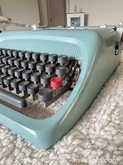 MaxSold Auction: Olivetti Underwood Aqua/Teal Portable Manual Typewriter - Toronto (Ontario, Canada) SELLER MANAGED Moving Online Auction - Saint Clair Avenue West