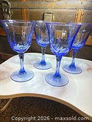 MaxSold Auction: Avon American Blue water goblets, Set of 4 - Wheatland (New York, USA) SELLER MANAGED Reseller Online Auction - State Street