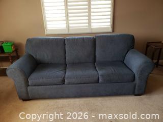 MaxSold Auction: Blue Hide-a-Bed pull out Couch - North York (Ontario, Canada) SELLER MANAGED Estate Sale Online Auction - Cartwright Avenue (STORAGE)