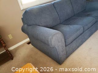 MaxSold Auction: Blue Hide-a-Bed pull out Couch - North York (Ontario, Canada) SELLER MANAGED Estate Sale Online Auction - Cartwright Avenue (STORAGE)
