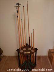 MaxSold Auction: Pool and billiards rack and cues  - North York (Ontario, Canada) SELLER MANAGED Estate Sale Online Auction - Cartwright Avenue (STORAGE)