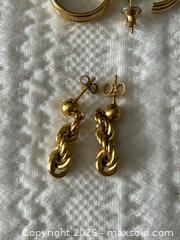 MaxSold Auction: 18K Gold Hoop and Drop/Dangle Earrings, Stamped 14K A - Niagara Falls (Ontario, Canada) Moving Online Auction - January Drive