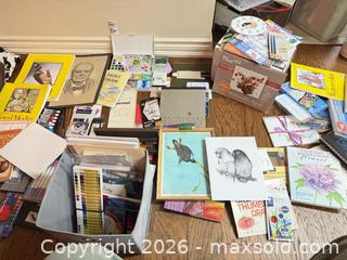MaxSold Auction: Art Supplies Lot with Watercolors, Papers, Brushes, Instruction Books and More B - Niagara Falls (Ontario, Canada) Moving Online Auction - January Drive
