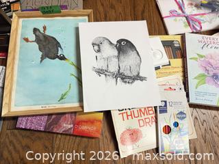 MaxSold Auction: Art Supplies Lot with Watercolors, Papers, Brushes, Instruction Books and More B - Niagara Falls (Ontario, Canada) Moving Online Auction - January Drive