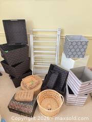 MaxSold Auction: Assorted Storage Cubes, Wicker Baskets & Foldable Drying Rack - Lot B - Niagara Falls (Ontario, Canada) Moving Online Auction - January Drive