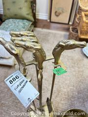 MaxSold Auction: Brass Fireplace Tools, Planters, Wall Candle Sconces & Lion Knocker B - Niagara Falls (Ontario, Canada) Moving Online Auction - January Drive