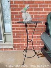 MaxSold Auction: Concrete Rabbit Statue and Metal Bistro Table A - Niagara Falls (Ontario, Canada) Moving Online Auction - January Drive