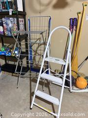 MaxSold Auction: Folding 3-step ladder & drying rack B - Niagara Falls (Ontario, Canada) Moving Online Auction - January Drive