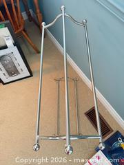 MaxSold Auction: Freestanding Quilt Stand with Blanket and Adult Knit Mittens - Niagara Falls (Ontario, Canada) Moving Online Auction - January Drive