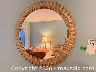 MaxSold Auction: Gold Gilded Sunburst Round Mirror A - Niagara Falls (Ontario, Canada) Moving Online Auction - January Drive