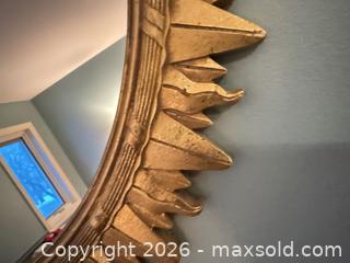 MaxSold Auction: Gold Gilded Sunburst Round Mirror A - Niagara Falls (Ontario, Canada) Moving Online Auction - January Drive