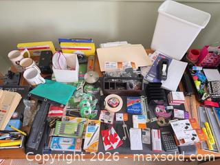 MaxSold Auction: Large Office Supplies Lot with Pens, Tape, Folders, Calculator B - Niagara Falls (Ontario, Canada) Moving Online Auction - January Drive