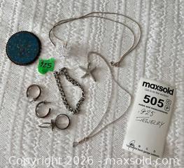 MaxSold Auction: Mixed Lot Sterling Silver Brooch, Necklace & Bracelet A - Niagara Falls (Ontario, Canada) Moving Online Auction - January Drive