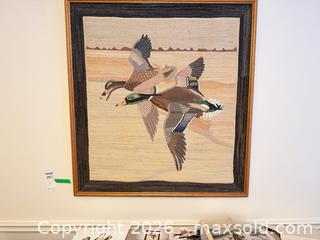 MaxSold Auction: Newfoundland Folk Hooked Rug Wall Hanging — Ducks, with Bio A - Niagara Falls (Ontario, Canada) Moving Online Auction - January Drive