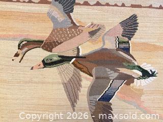 MaxSold Auction: Newfoundland Folk Hooked Rug Wall Hanging — Ducks, with Bio A - Niagara Falls (Ontario, Canada) Moving Online Auction - January Drive