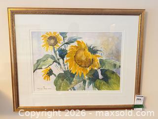 MaxSold Auction: Original Watercolor Sunflowers, Signed Margo Jivar A - Niagara Falls (Ontario, Canada) Moving Online Auction - January Drive