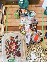 MaxSold Auction: Sewing Basket with Assorted Notions, Thread & Buttons, Sewing Supplies B - Niagara Falls (Ontario, Canada) Moving Online Auction - January Drive