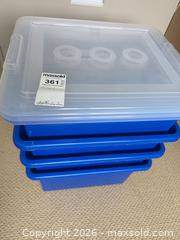 MaxSold Auction: Staples Plastic Storage Bins with Lids & Hanging File Folders B - Niagara Falls (Ontario, Canada) Moving Online Auction - January Drive