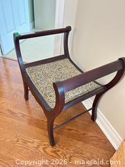 MaxSold Auction: Wood Bench, Dark Brown (Espresso) with Woven Beige-Black Seat B - Niagara Falls (Ontario, Canada) Moving Online Auction - January Drive