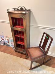 MaxSold Auction: Wood Display Cabinet and Rocking Chair Lot B - Niagara Falls (Ontario, Canada) Moving Online Auction - January Drive