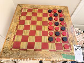 MaxSold Auction: Wood Game Table with Checkerboard Top B - Niagara Falls (Ontario, Canada) Moving Online Auction - January Drive