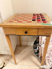 MaxSold Auction: Wood Game Table with Checkerboard Top B - Niagara Falls (Ontario, Canada) Moving Online Auction - January Drive
