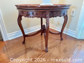 MaxSold Auction: Wood Side Table with Glass Inset Top B - Niagara Falls (Ontario, Canada) Moving Online Auction - January Drive