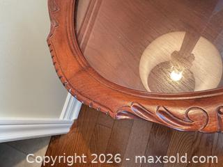 MaxSold Auction: Wood Side Table with Glass Inset Top B - Niagara Falls (Ontario, Canada) Moving Online Auction - January Drive