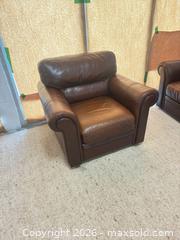 MaxSold Auction: Brown Genuine Leather 3-Seat Sofa & Matching Armchair - Ottawa (Ontario, Canada) SELLER MANAGED Commercial Liquidation Online Auction - Grenfell