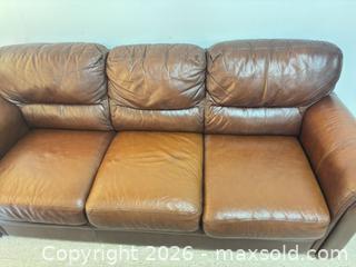 MaxSold Auction: Brown Genuine Leather 3-Seat Sofa & Matching Armchair - Ottawa (Ontario, Canada) SELLER MANAGED Commercial Liquidation Online Auction - Grenfell