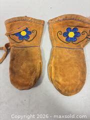 MaxSold Auction: Handmade Indigenous Suede Mittens with Beadwork, Adult S/M - Ottawa (Ontario, Canada) SELLER MANAGED Commercial Liquidation Online Auction - Grenfell