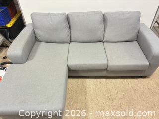 MaxSold Auction: Light Gray Fabric Sectional Sofa with Left-Facing Chaise - Ottawa (Ontario, Canada) SELLER MANAGED Commercial Liquidation Online Auction - Grenfell