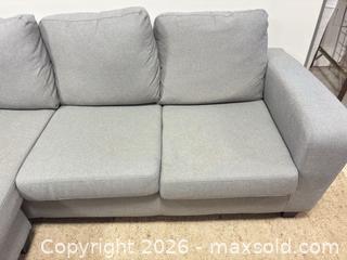 MaxSold Auction: Light Gray Fabric Sectional Sofa with Left-Facing Chaise - Ottawa (Ontario, Canada) SELLER MANAGED Commercial Liquidation Online Auction - Grenfell