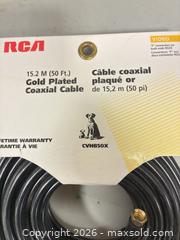 MaxSold Auction: RCA RG59 50 ft Coaxial Cable with Gold-Plated F-Type Connectors - Ottawa (Ontario, Canada) SELLER MANAGED Commercial Liquidation Online Auction - Grenfell