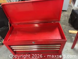MaxSold Auction: Red Steel Rolling Toolbox with Removable Top Chest - Ottawa (Ontario, Canada) SELLER MANAGED Commercial Liquidation Online Auction - Grenfell